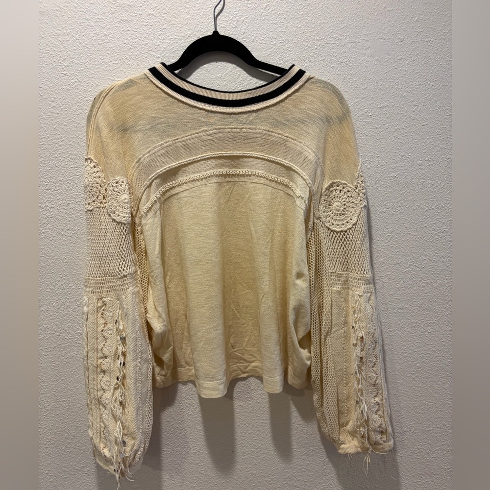 Free People lace sleeve top
